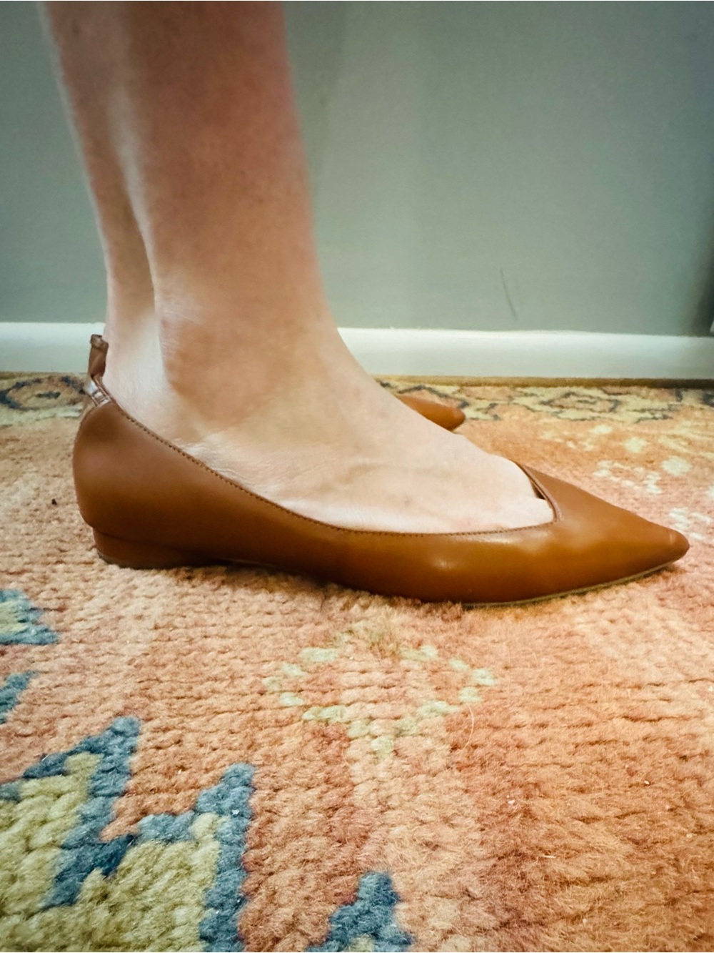 Pointed Toe Low Heel Ballet Flat - Tan